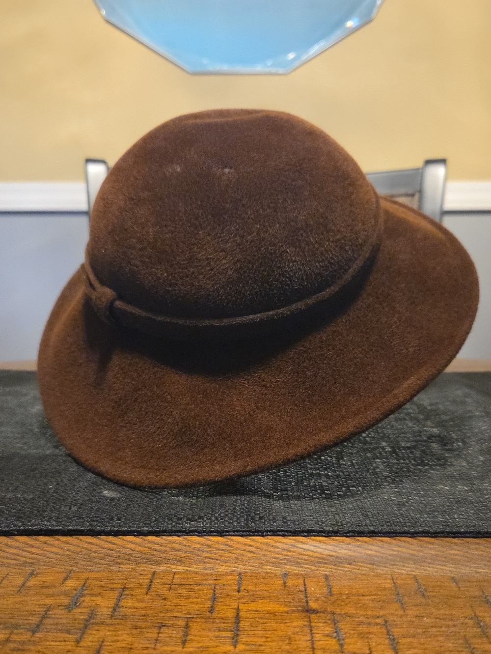 Vintage Classic Brown Wool Cloche Hat